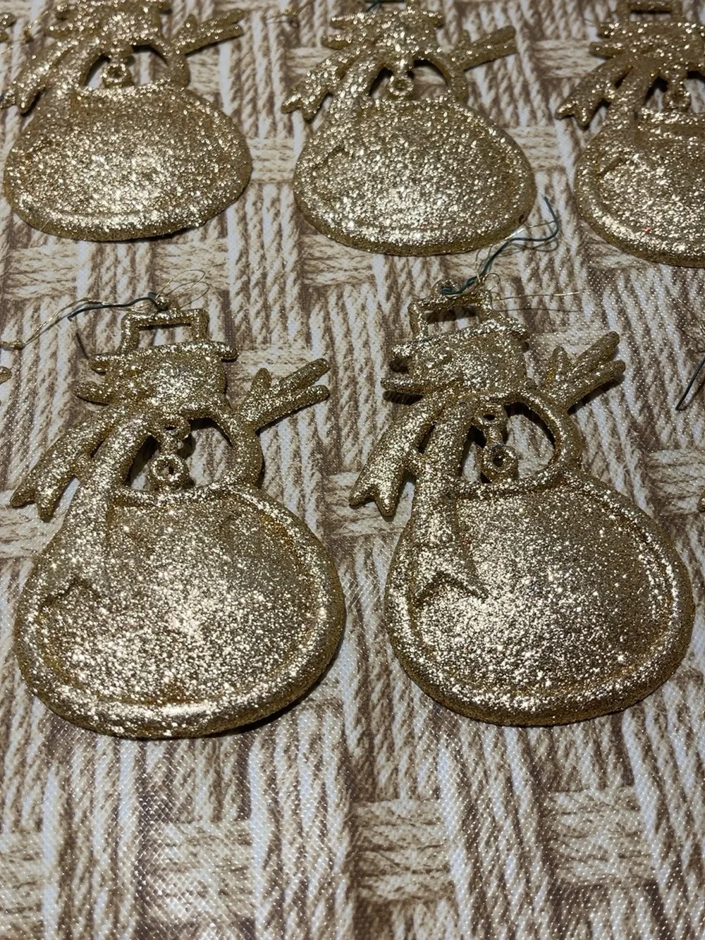 Glitter Gold Snowman Ornament Set - Home Accents